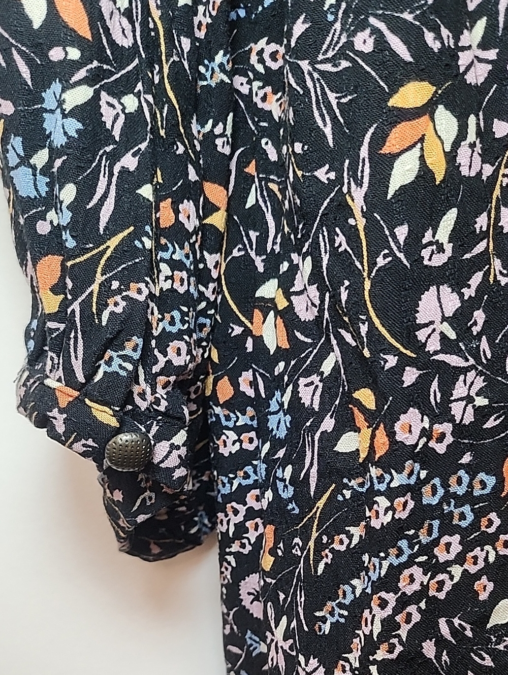 Maeve Anthropologie Black Floral Mini Dress Tiered Ruffle Womens Boho Western 2X - Picture 14 of 16